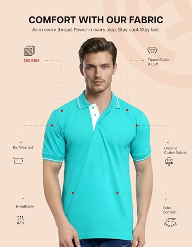 Image of Scott International Cotton Polo T Shirt | Collar Tshirts | Half Sleeves Plain T Shirt | T-Shirt |Tshirt for Men Stylish | Men's Tshirt