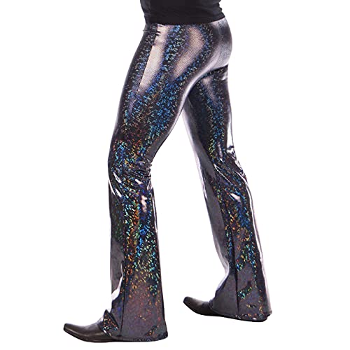 Revolver Fashion Holographic Disco Men's Flare Pants: Usa Made Flared Bell Bottom Pants, Black ,Large (34-36 Waist) #TOP4
