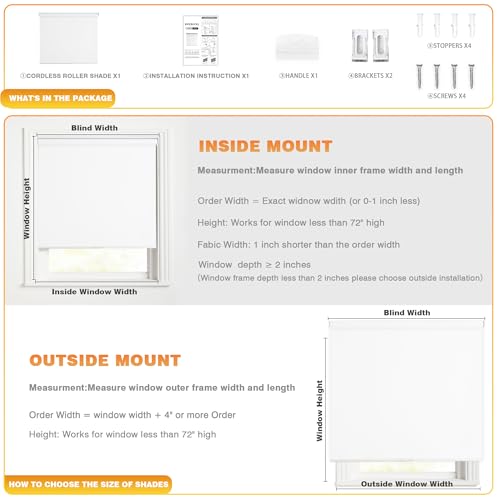 Bwerociq Blackout Roller Shades For Windows thumb #4