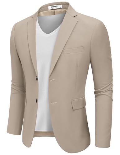 COOFANDY Sakko Herren Sportlich Blazer Herren Regular Fit Anzugjacken Freizeit Jackett Freizeit Khaki XL