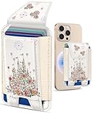 Shorogyt Compatible with Magsafe Wallet for Women - Phone Wallets for Magnetic Card Holder Mag Rfid Castle for iPhone 17/16/15/14/13/12 Series Cute with Elastic and Flap Cover, Fit 7 Cards