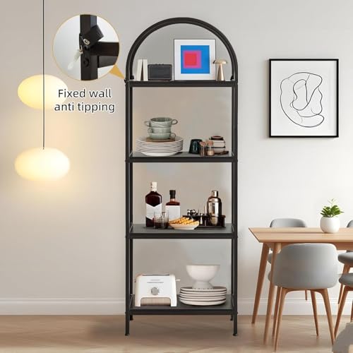 Estantería moderna de 183 cm con acabados premium de madera y perfiles metálicos 3