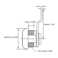 Cam Lock Schließzylinder 20 mm Länge Schrankschlösser geeignet für eine Platte mit einer Dicke von bis zu 1/2 Zoll mit dem gleichen Schlüssel 2 Stück – Ansicht 6