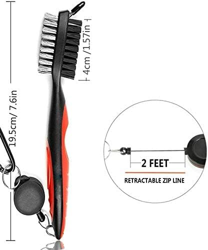 AXKAL Golf Club Brush with Groove Cleaner Magnetic Retractable Clip 1 Pack - Image 3
