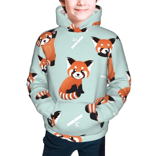 Icomon Youth Boys Girls 3d Long Sleeve Pullover Hoodies Howling Moon Wolf Hooded Seatshirts Sweaters