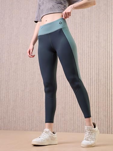 Image of TECHNOSPORT Women's High Rise Slim Fit Tights for Running, Gym and Sports