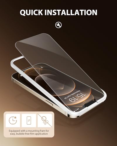 Image of PDDKISS 2 Pack Screen Protector for iPhone 12 /iPhone 12 Pro (2020) 6.1 inch Shatterproof Tempered Glass