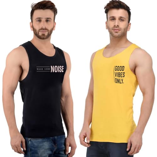 Image of hotfits Men's Quick Dry Workout Tank Top Gym Muscle Tee Fitness Bodybuilding Sleeveless T Shirt, Gym Vest- Pack of 2