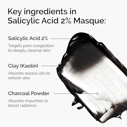 Image of The Ordinary Salicylic Acid 2% Masque, Clarifying Charcoal & Clay Mask for Blemish-Prone Skin, 50ml