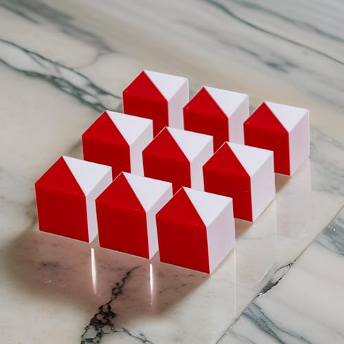 PrfcNL IQ-Testwürfel (Basic Red, 3cm) - 9 Kohs-Würfel für Block Design Test WPPSI WAIS IV und WISC V Tests