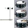 TUOREN Cymbal Hi-Hat Tambourine Percussion Accessory Mount Arm Mounting L-Rod with Bass Drum Hoop Clamp for Snare Drum Effect #3
