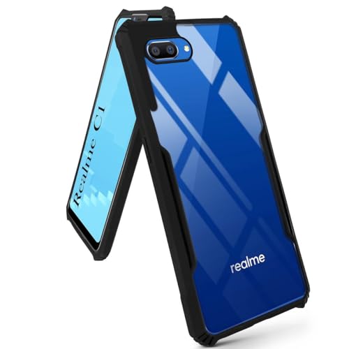 Image of Jkobi Back Cover Case for Realme C1 (Shockproof with Polycarbonate Clear Panel | Professional Black)