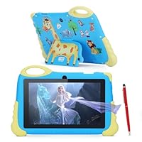 C idea Kids Tablet 7 Inch,Tablet for Kids With Android 13/4GB+32GB(TF 512GB) IWAWA/IPS Eyes Protection Screen Toddler Childrens Learning Tablet For Kids Age 3-7(Blue)