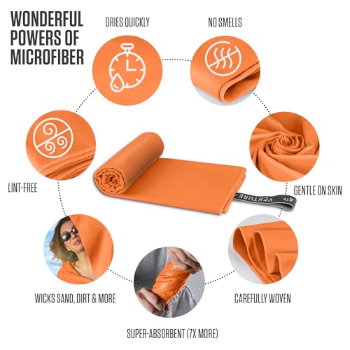 VENTURE 4TH Toalha de secagem rápida. Toalha de viagem de microfibra ideal para acampamento, caminha
