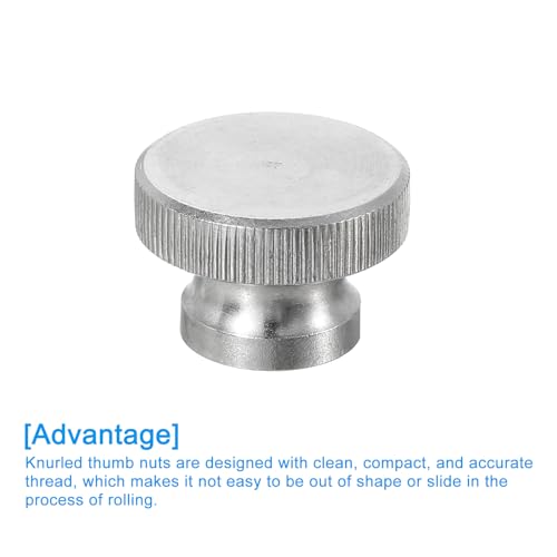 Uxcell A24012400UX0609 Knurled Thumb Nuts, 1Pcs M8 X D24Mm X H16Mm Stainless Steel Round Knobs Fasteners Blind Hole Hand Screw Nut Silver thumb #3