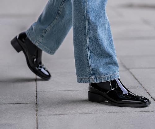 Image of Kraasa Men's Height Increasing Chelsea Boots | PU Leather Slip-On Ankle Boots | Comfortable Formal & Smart Casual Footwear