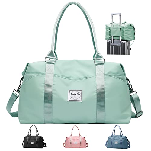 LATIT Reisetasche Tasche Sporttasche Weekender-Tasche Sporttasche Herren Travel Bag Damen Wasserdicht Reisetasche für Damen & Herren Reisen Yoga Sport Fitness-Grün
