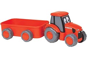 NewRay Pre-School Kubota Lil' Orange Farm Tractor and Wagon