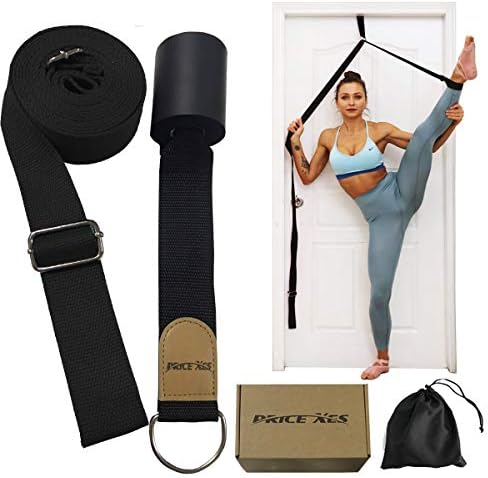 Xemz Leg Stretch Strap, Adjustable Leg Stretcher Band w/Door Anchor, Improve Leg Stretching Door Flexibility Trainer, Home Stretching Equipment for Yoga Ballet Dance Cheer Gymnastic Training