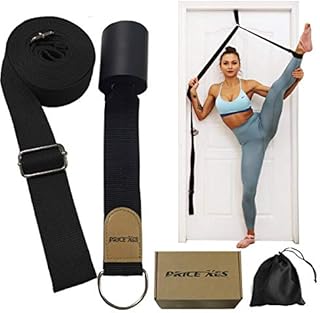 Xemz Leg Stretch Strap, Adjustable Leg Stretcher Band w/Door Anchor, Improve Leg Stretching Door Flexibility Trainer, Home Stretching Equipment for Yoga Ballet Dance Cheer Gymnastic Training