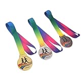 HEMOTON 3 Medallas de Maratón al Aire Libre Cordón Metálico para Corredores, Medallas de Premio en Oro, Plata y Bronce para Atletismo y Carreras Deportivas, Reconocimiento para
