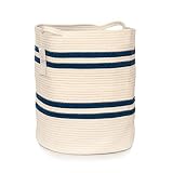 Chloe and Cotton Large Living Room Blanket Basket | Tall Woven Jute Rope Basket for Storage | 19 x 1