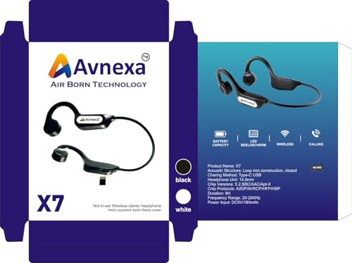Image of Open Ear Wireless Earphones with Bluetooth 5.3, Noise Cancelling Mics, IP55, 12Hours Playtime for Running, USB-C Quick Charge (Black), Healthy.