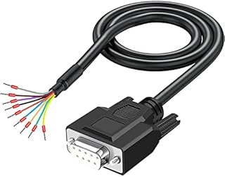 PENGLIN 6.56Ft 24AWG DB9 Female RS232 9 Pin Serial Extension Cable, 9-Pin Gold Plated Connector with Bare Wire End Cable