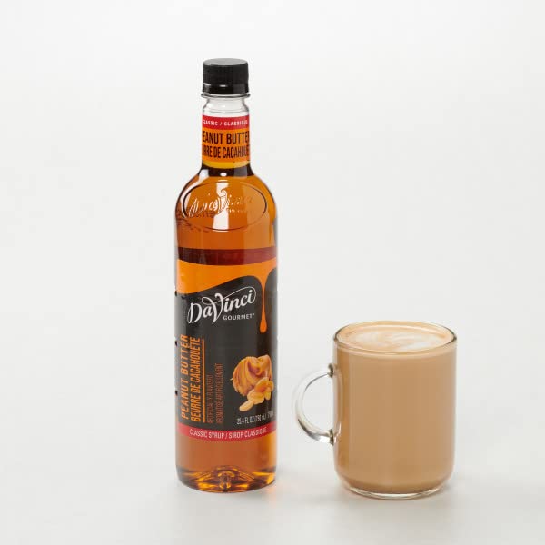 Image of DaVinci Gourmet Classic Peanut Butter Syrup, 25.4 Fluid Ounces (Pack of 4)