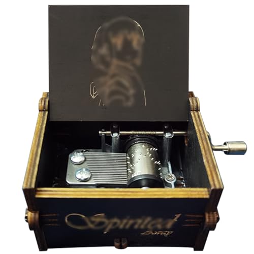 Bolunlun Spirited Away's Music Box, Wooden Hand-cranked Music Box, Wooden Toys for Anime Fans, Gifts...