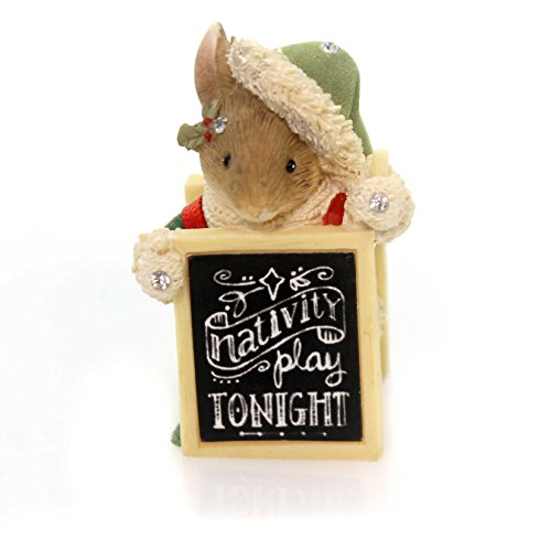 Enesco Heart of Christmas Mouse with Sign Nativity Figurine 1.97 in