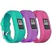 Mosstek Bands Compatible with Garmin Vivofit 3/jr/jr 2, Soft Silicone Replacement Sport Wristbands for Kids Girls Boys Women Men Small Large