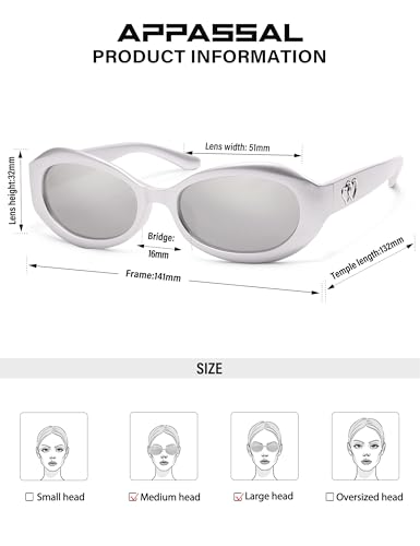 Retro Oval Sunglasses for Women Men Trendy 90s Round Sunnies AP3751
