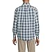 Lands' End Mens Traditional Fit No Iron Twill Shirt Light Indigo Blue/Yellow Plaid Regular XX-Large