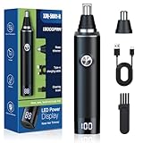 Ear and Nose Hair Trimmer for Men, 2025 Professional Painless USB Rechargeable Eyebrow & Facial Hair Trimmer, 13,000 RPM Precision Tool with Powerful Motor and Dual-Edge Blades, IPX7 Waterproof