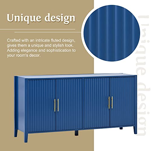 Merax Modern Sideboard,Buffet Cabinet Accent Cupboard With Shelves, Navy Blue #TOP4
