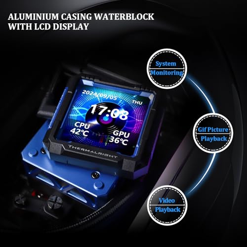 Image of Thermalright FW PRO 360 Black CPU AIO Cooler,IPS LCD Screen with 320 * 320 Resolution,for AM5&Intel 1700 /1851,High-Performance 360 Specs Water-Cooled Radiator with 2.73in Removable Display