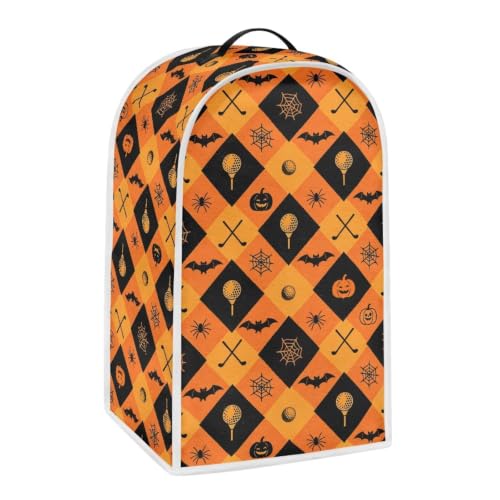 Image of Golf Pumpkins Blender Dust Cover, Anti Fingerprint Polyester Stand Mixer or Coffee Maker Appliance Protector, Stain Resistant Blender Cover for Kitchen Appliance Halloween Party Decor