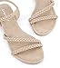 Greatonu Women's Flat Sandals Summer Braided Slip On Gladiator Sandals Open Toe Strappy Slingback Shoes Beige Size 8