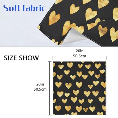 Servilletas de Tela con Estampado Corazones Dorados Pack de 6 miniatura 6