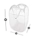 Smart Design Deluxe Mesh Pop Up Square Laundry Hamper w/ Side Pocket & Handles - VentilAir Fabric Collapsible Design - for Clothes & Laundry - Home - (Holds 2 Loads) (14 x 23 Inch) [White]