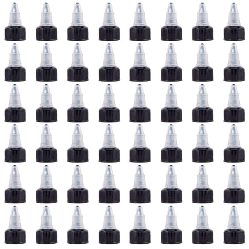 OLYCRAFT 100pcs Squeeze Bottle Cap 24/410 Natural Twist Top Caps Black Replacement Caps 0.9 inch ID Twist Top Cap Bottle Dispensing Caps Bottle Lid Replacement Caps for Squeeze Bottles Dispensing Cap
