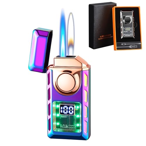 Encendedor de doble llama conmutable, soplete de butano ajustable 2