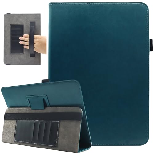 Universal 10 10.1 11 Inch Tablet Case, Viclowlpfe Protective Folio Stand Android 16 15 Case for 9.6-11 Inch Tablet with Hand Strap and Cards Slots, Peacock Blue by Viclowlpfe - Used condition - US$11.47