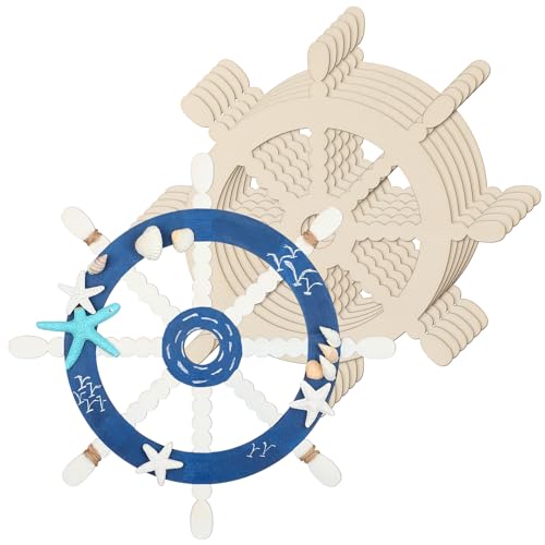Unfinished wooden ship wheel cutouts for crafts and decor