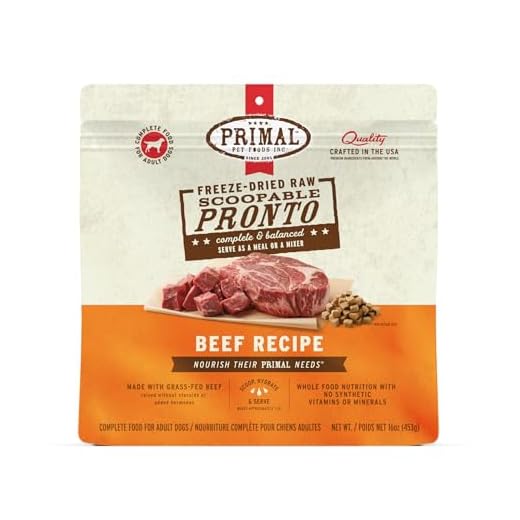 Primal Freeze Dried Dog Food, Pronto Mini Nuggets, Beef; Scoop & Serve, Complete & Balanced Meal; Also Use as Topper or Treat; Premium, Healthy, Grain Free High Protein Raw Dog Food (16 oz)