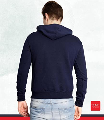 Image of Scott International Men's Solid Cotton Hoodies for Men, Trendy and Comfortable Sweatshirts for Men, Stylish Winter Wear with Hood and Pockets, Fashionable Hooded Sweatshirts
