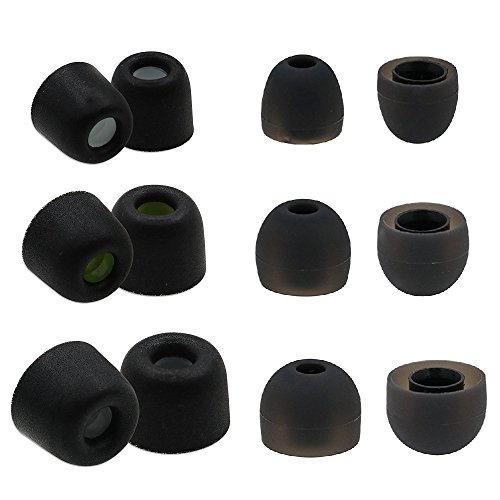 12pcs Memory Foam & Silicone Replacement Eartips Eargels Earbuds Tips Compatible with Jay Bird Run Jay Bird X4 X3 X2 Jay Bird Freedom F5 Ear Earphones, JNSA SML Ear Tip Compatible with Jay Bird