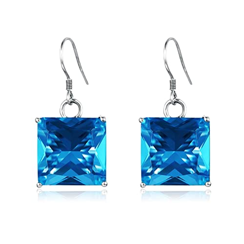 Bijoux fins en argent 925 et topaze bleue, pendants de mariage
