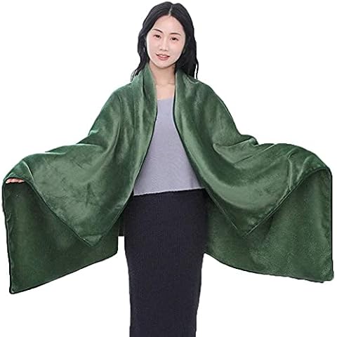 Electric Heated Blanket for Women Men,Sweatshirt Oversized Hoodie for Adults, Soft Fleece Warm Comfortable Plush Cape Hooded TV,Removable Switch Machine Washable-Green||160 * 90cm Cover